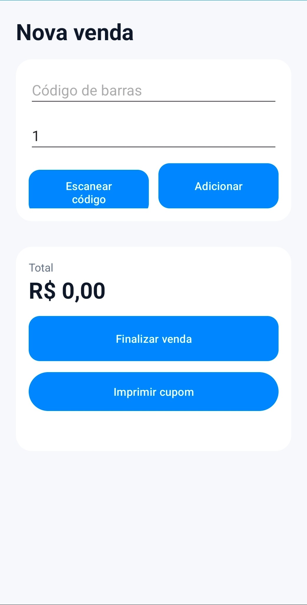 Menu administrativo do mercaDATA PRO